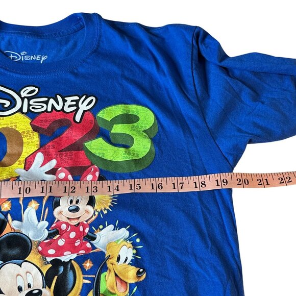 Disney Tee Medium Florida 2023 Mickey Minnie Goofy Pluto Blue Graphic - Picture 6 of 7